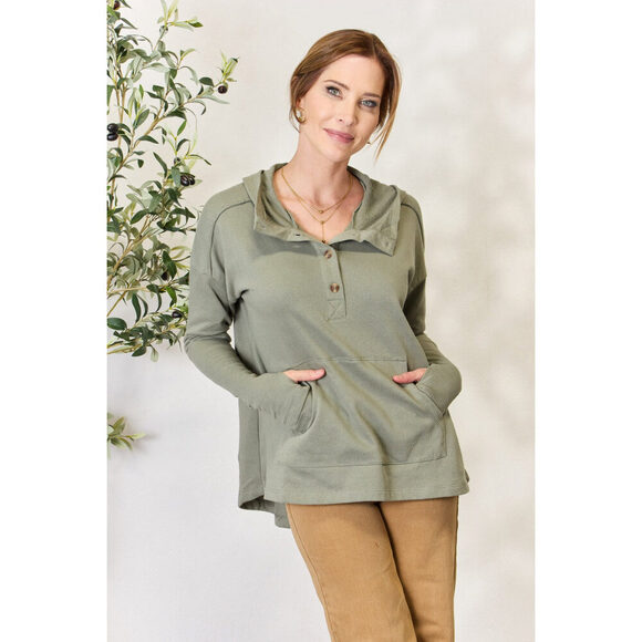 Culture Code Half Button Hoodie - Picture 9 of 14